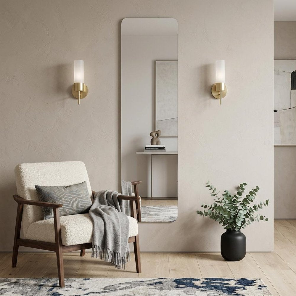59" Silver Frameless Full Length Hanging Mirror