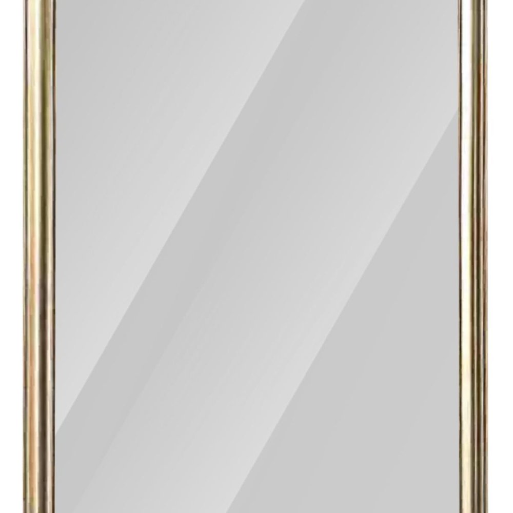 71" Golden Brown Wood Wall Mounted And Leaning Framed Full Length Mirror