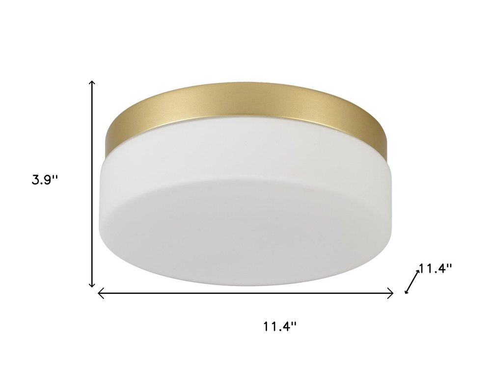 11" Black Metal And Glass Flush Mount Ceiling Light