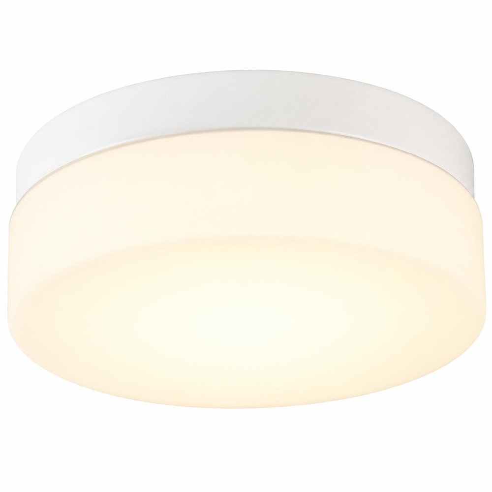 11" Black Metal And Glass Flush Mount Ceiling Light