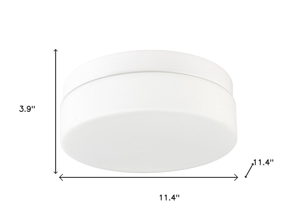 11" Black Metal And Glass Flush Mount Ceiling Light