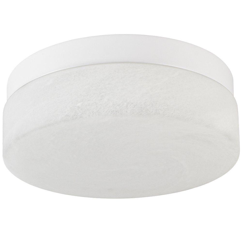 11" Black Metal And Frosted Glass Flush Mount Ceiling Light