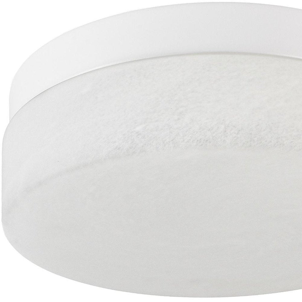 11" Black Metal And Frosted Glass Flush Mount Ceiling Light