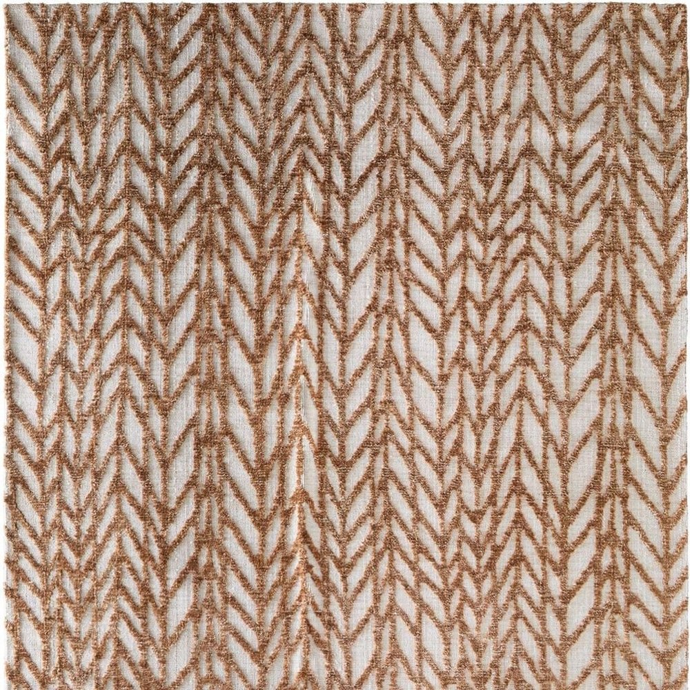 9' X 13' Brown And Tan Chevron Area Rug