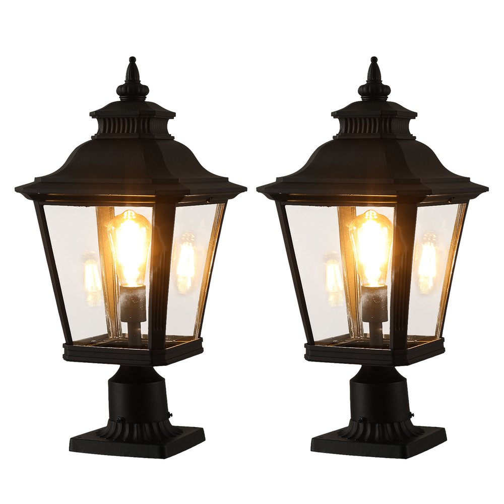 Black Transparent Outdoor Hanging Light With Clear Shades