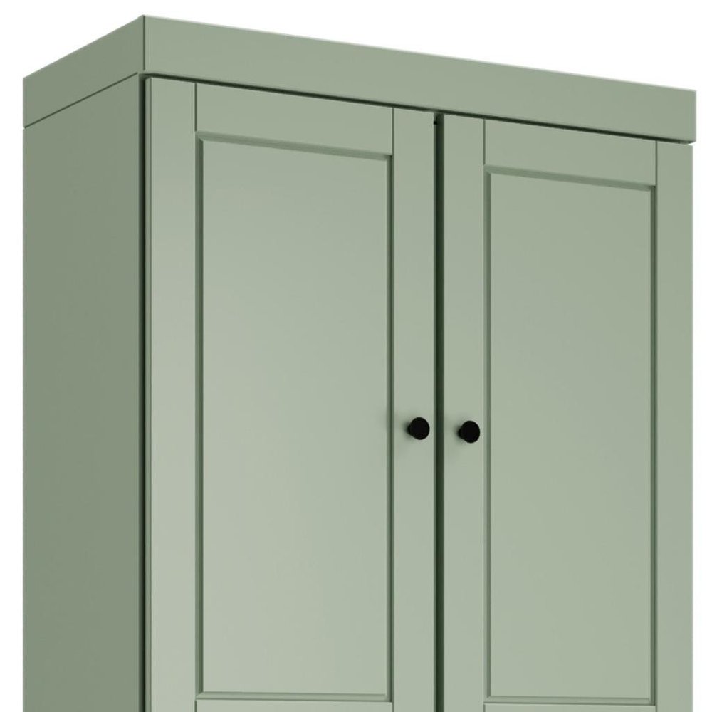72" Yellow Solid Wood Four Door Pantry Or Storage Closet