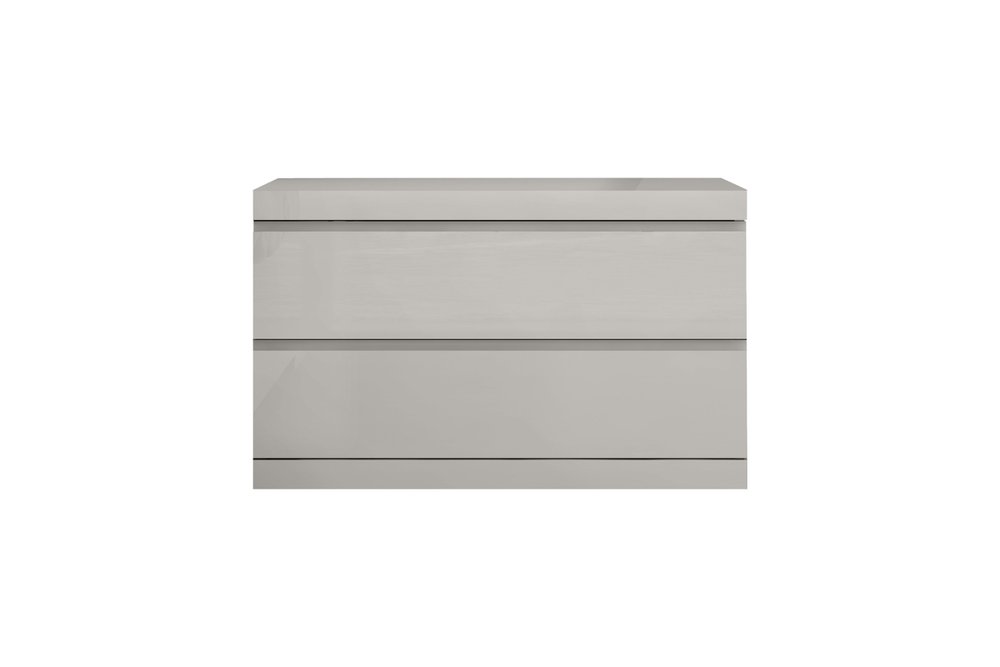 20" Light Gray Wood Two Drawer Nightstand