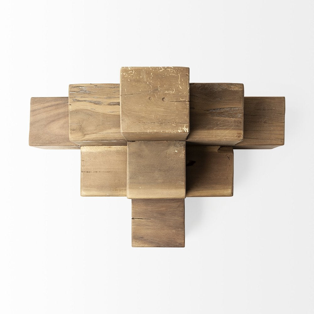 12" Brown Wood Tabletop Sculpture