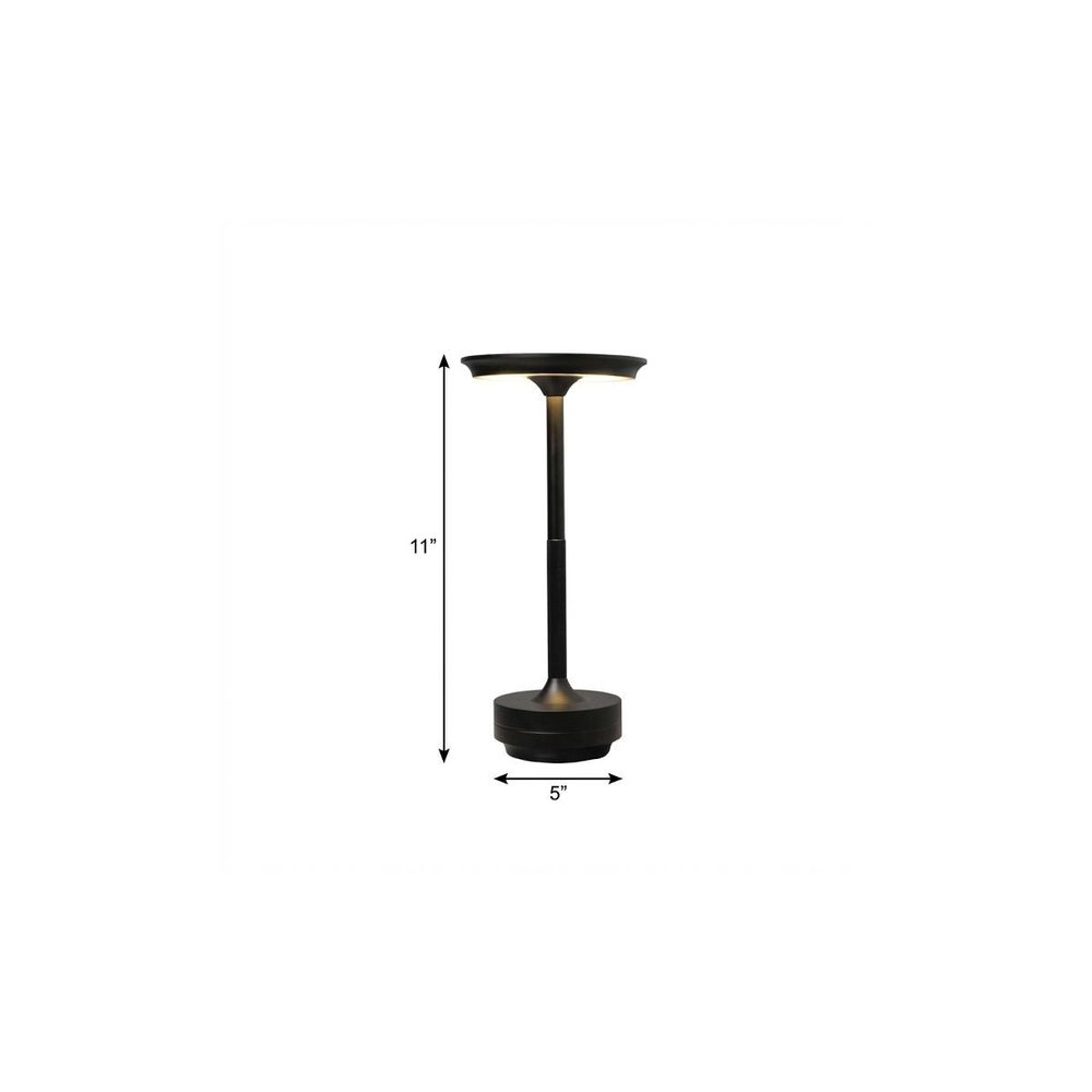 11" Black Round Desk Lamp