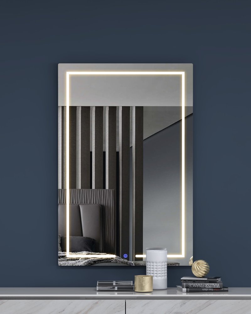 47" Lighted Frameless Bathroom Vanity Mirror