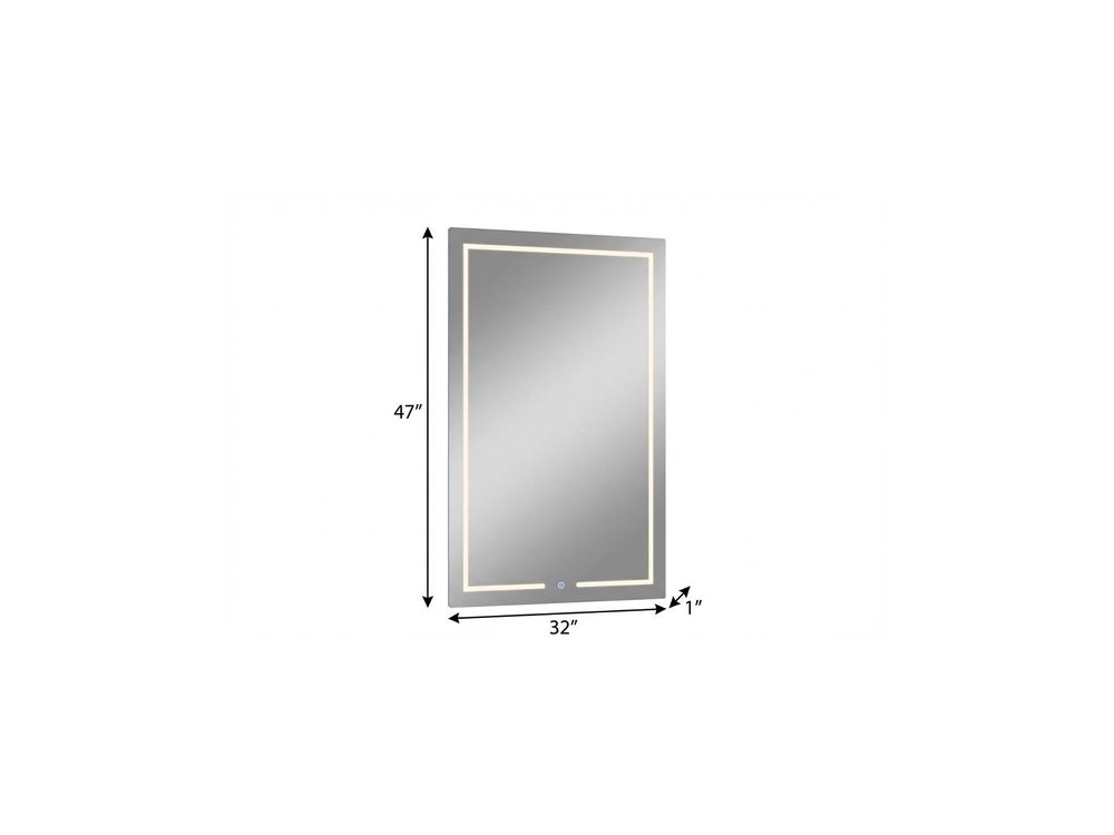 47" Lighted Frameless Bathroom Vanity Mirror