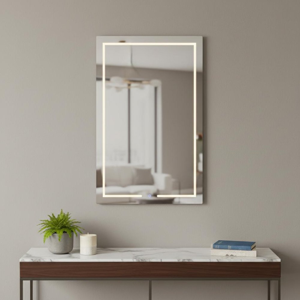 47" Lighted Frameless Bathroom Vanity Mirror
