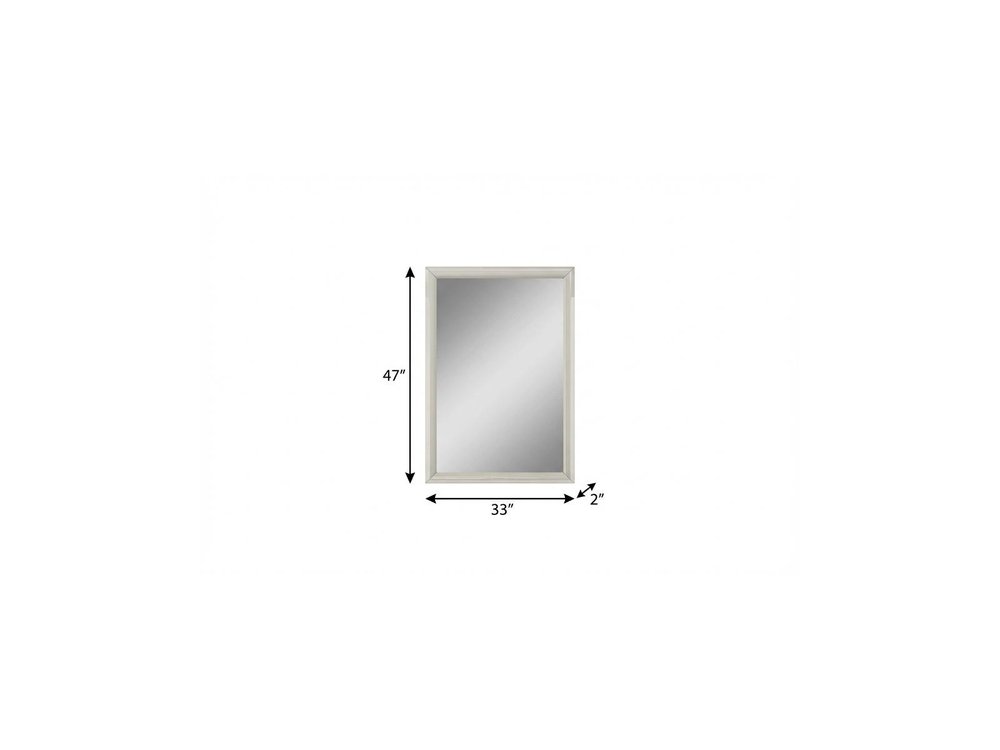 47" Light Gray Wood Framed Dresser Mirror