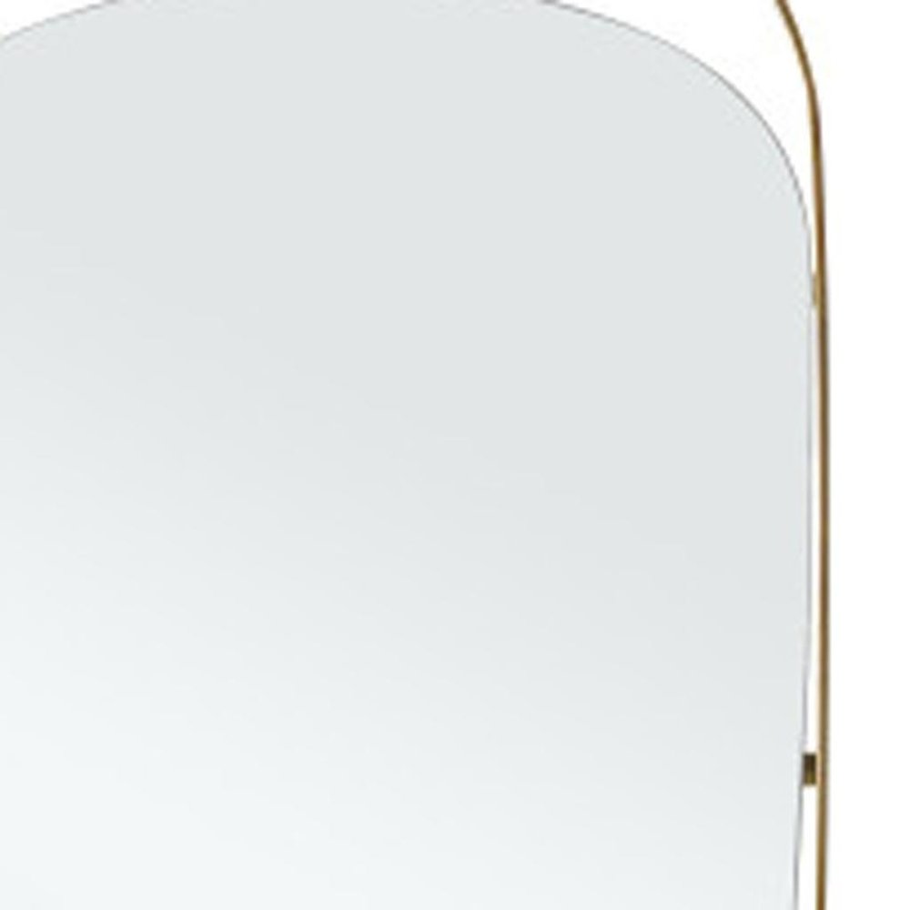 83" Gold Steel Oval Framed Accent Mirror