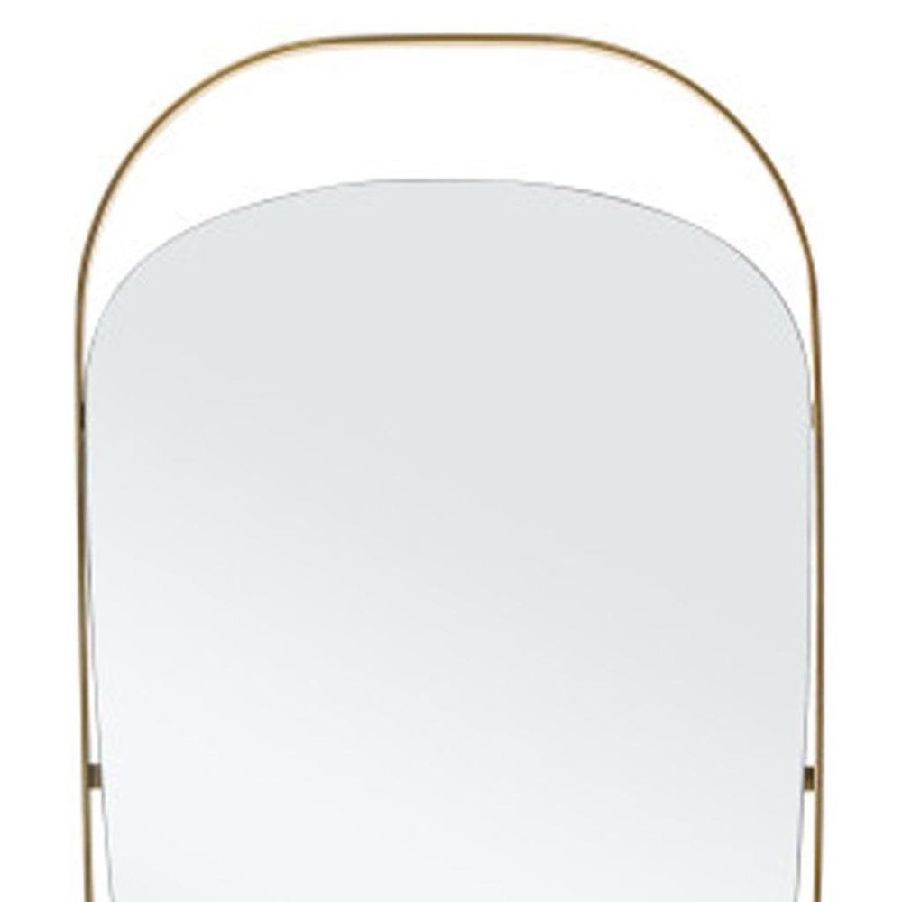 83" Gold Steel Oval Framed Accent Mirror