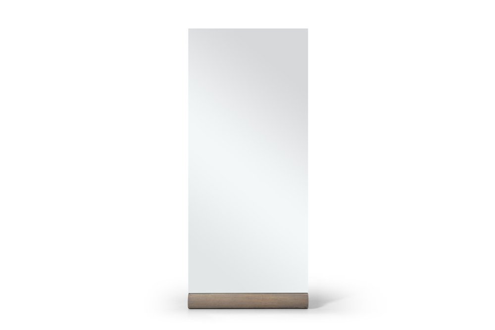 73" Brown Solid Wood Leaning Framed Full Length Mirror