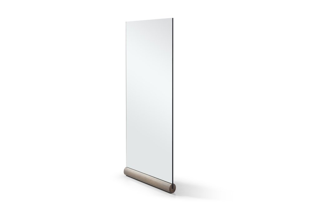 73" Brown Solid Wood Leaning Framed Full Length Mirror
