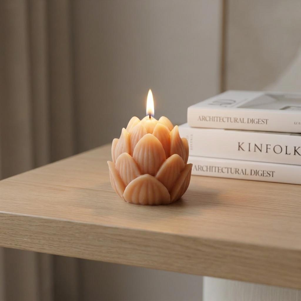2" Orange Citrus Scented Dimensional Flower Candle
