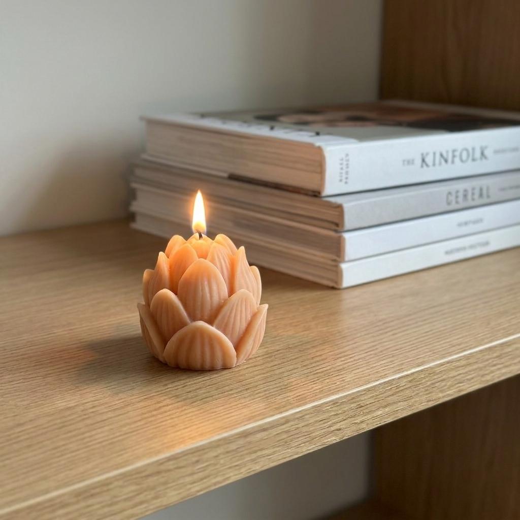 2" Orange Lily of the Valley Scented Dimensional Flower Candle