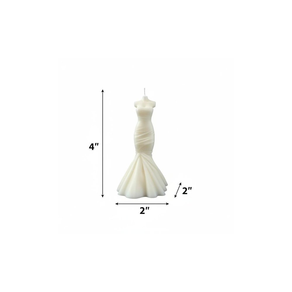 4" Ivory Lavender And Sage Scented Dimensional Form Candle