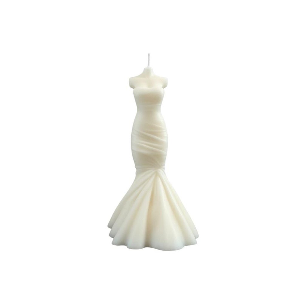 4" Ivory Lavender And Sage Scented Dimensional Form Candle