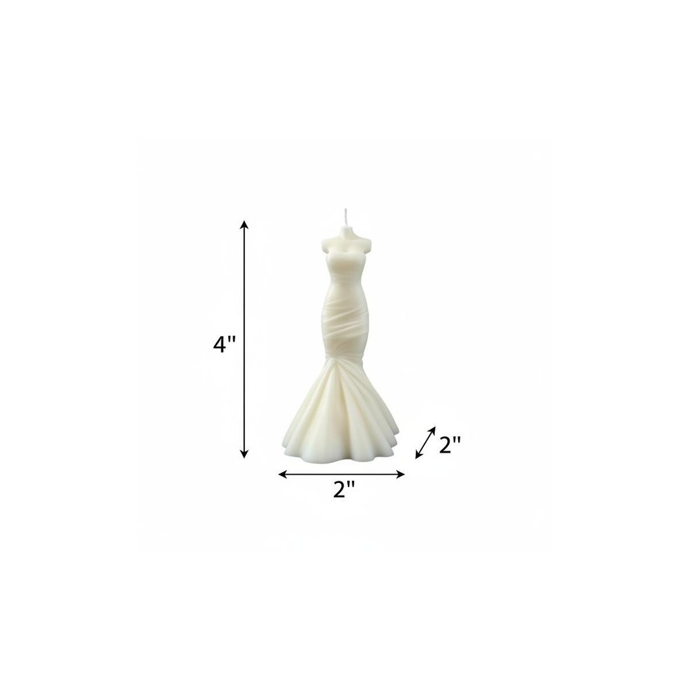 4" Ivory Lavender And Sage Scented Dimensional Form Candle