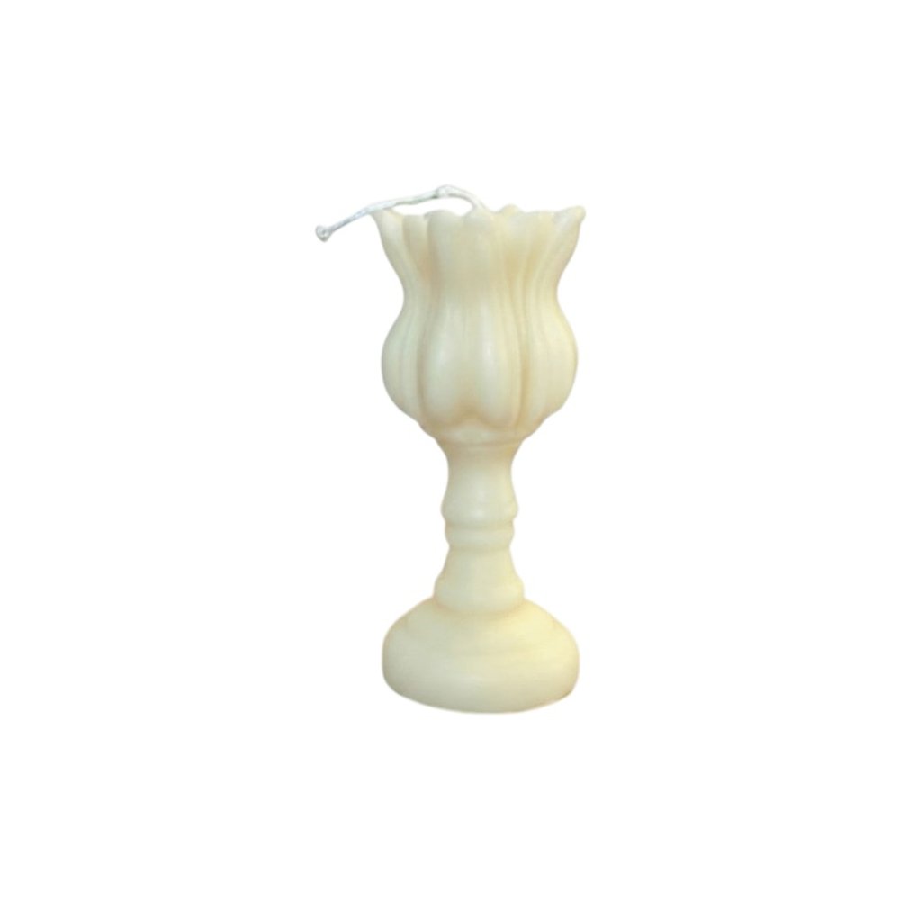 5" Ivory Lavender And Sage Scented Dimensional Flower Candle Round Novelty