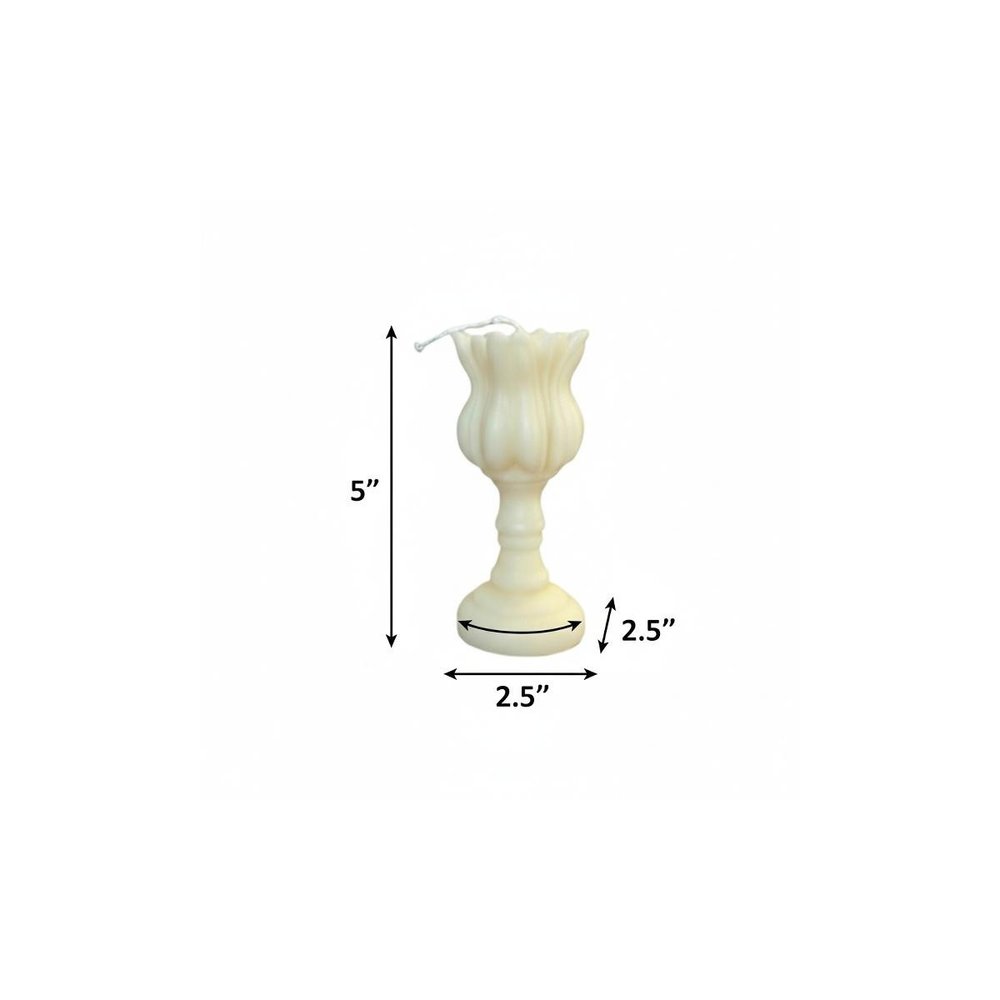 5" Ivory Lavender And Sage Scented Dimensional Flower Candle Round Novelty