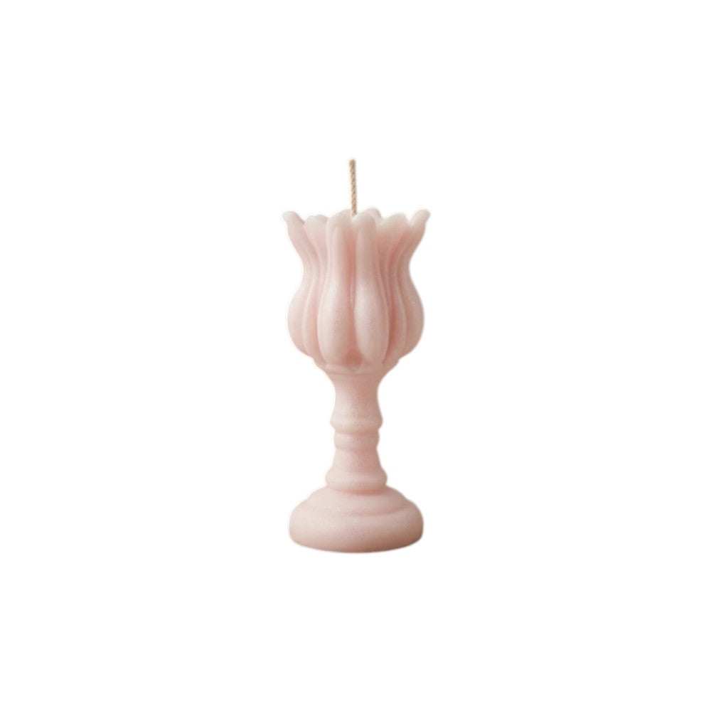 5" Pink Lavender And Sage Scented Dimensional Flower Candle