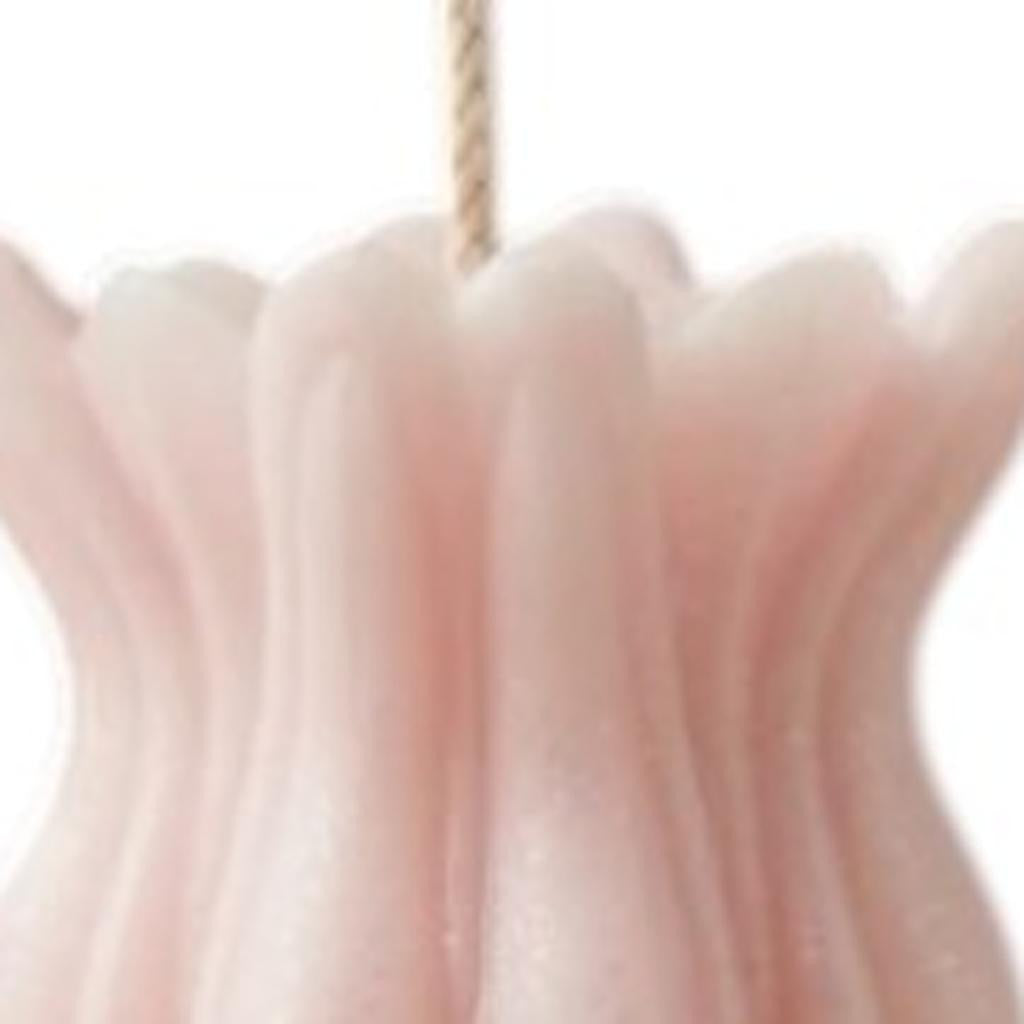 5" Pink Lavender And Sage Scented Dimensional Flower Candle