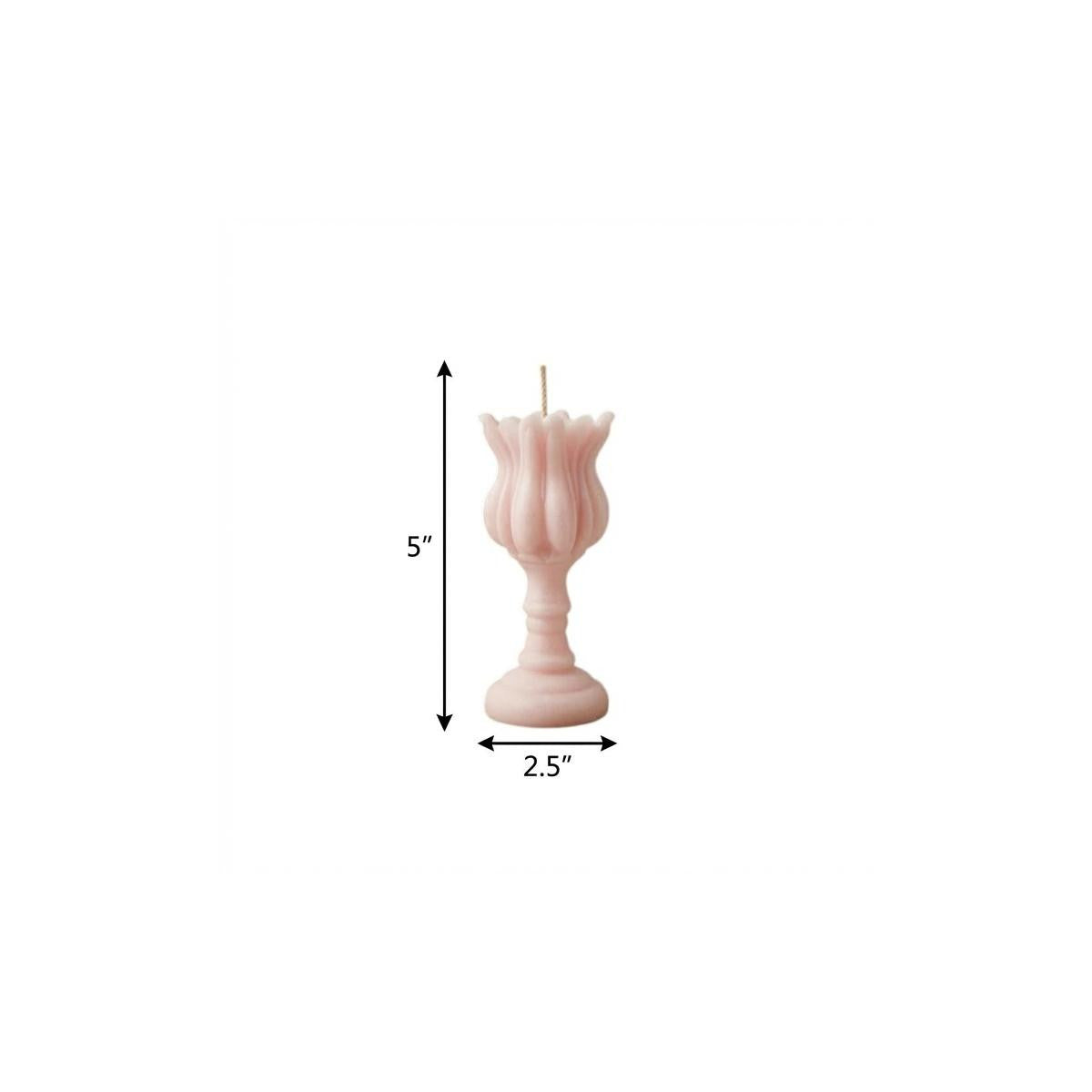 5" Pink Lavender And Sage Scented Dimensional Flower Candle