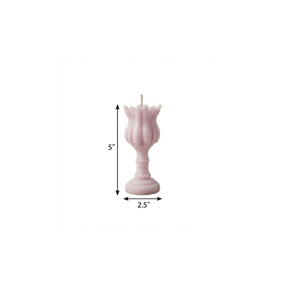 5" Orchid Lavender And Sage Scented Dimensional Flower Candle Round Novelty