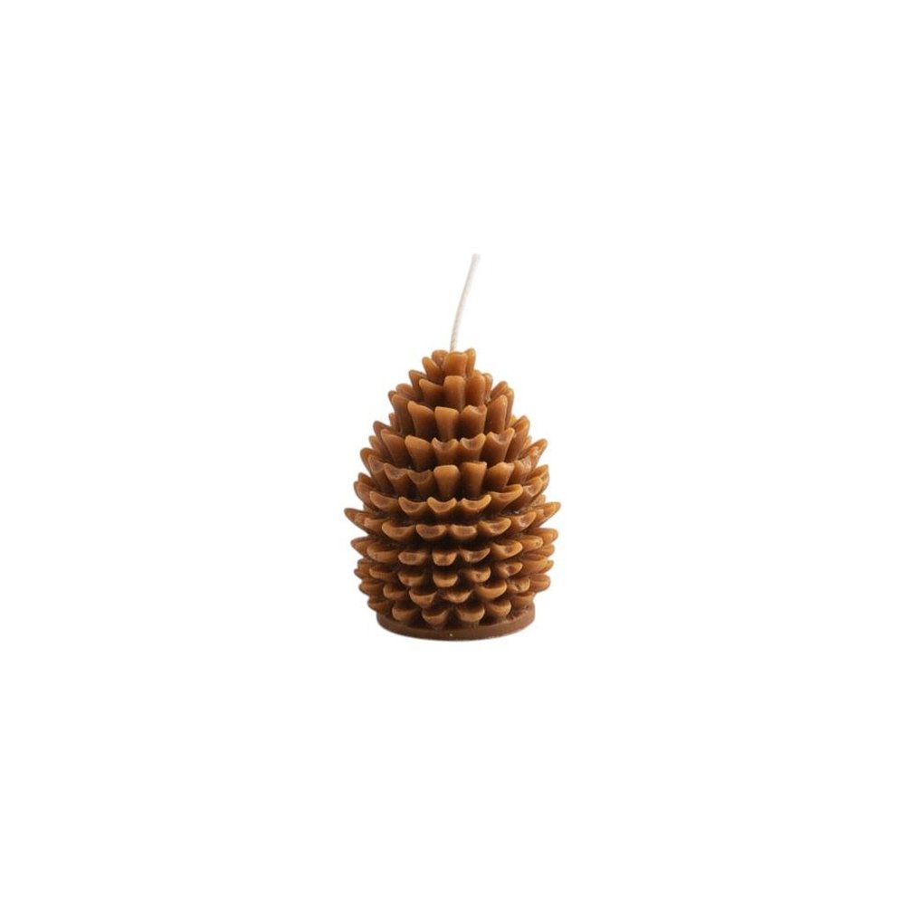 3" Brown Autumn Harvest Scented Dimensional Pinecone Candle