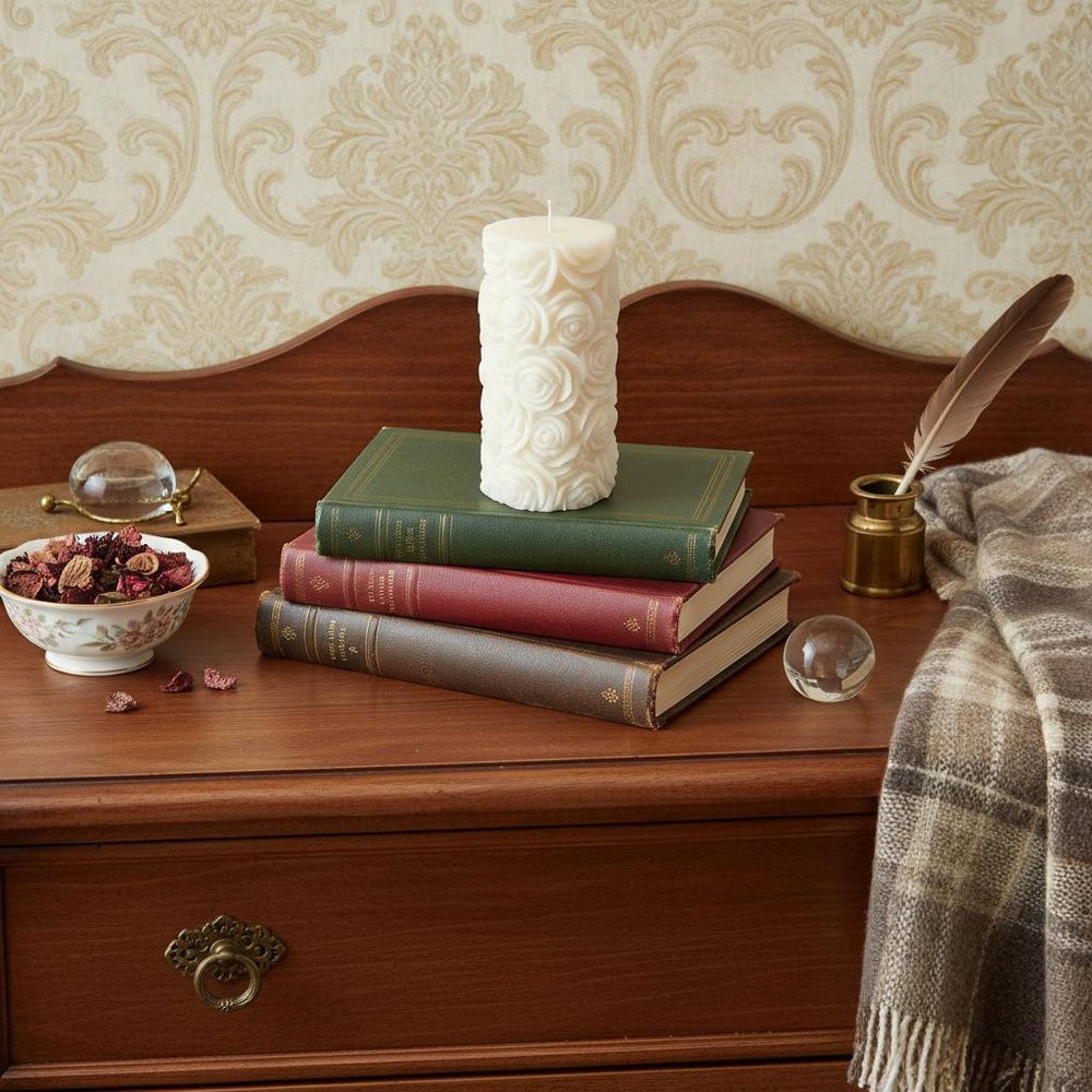 2" Ivory Day at the Spa Scented Candle Cylinder Pillar