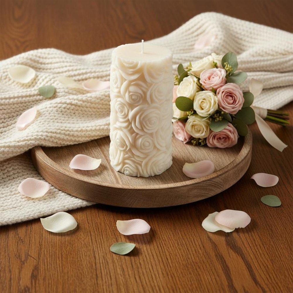 2" Ivory Day at the Spa Scented Candle Cylinder Pillar