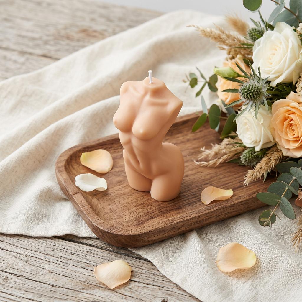 4" Natural Vanilla Scented Dimensional Female Form Candle