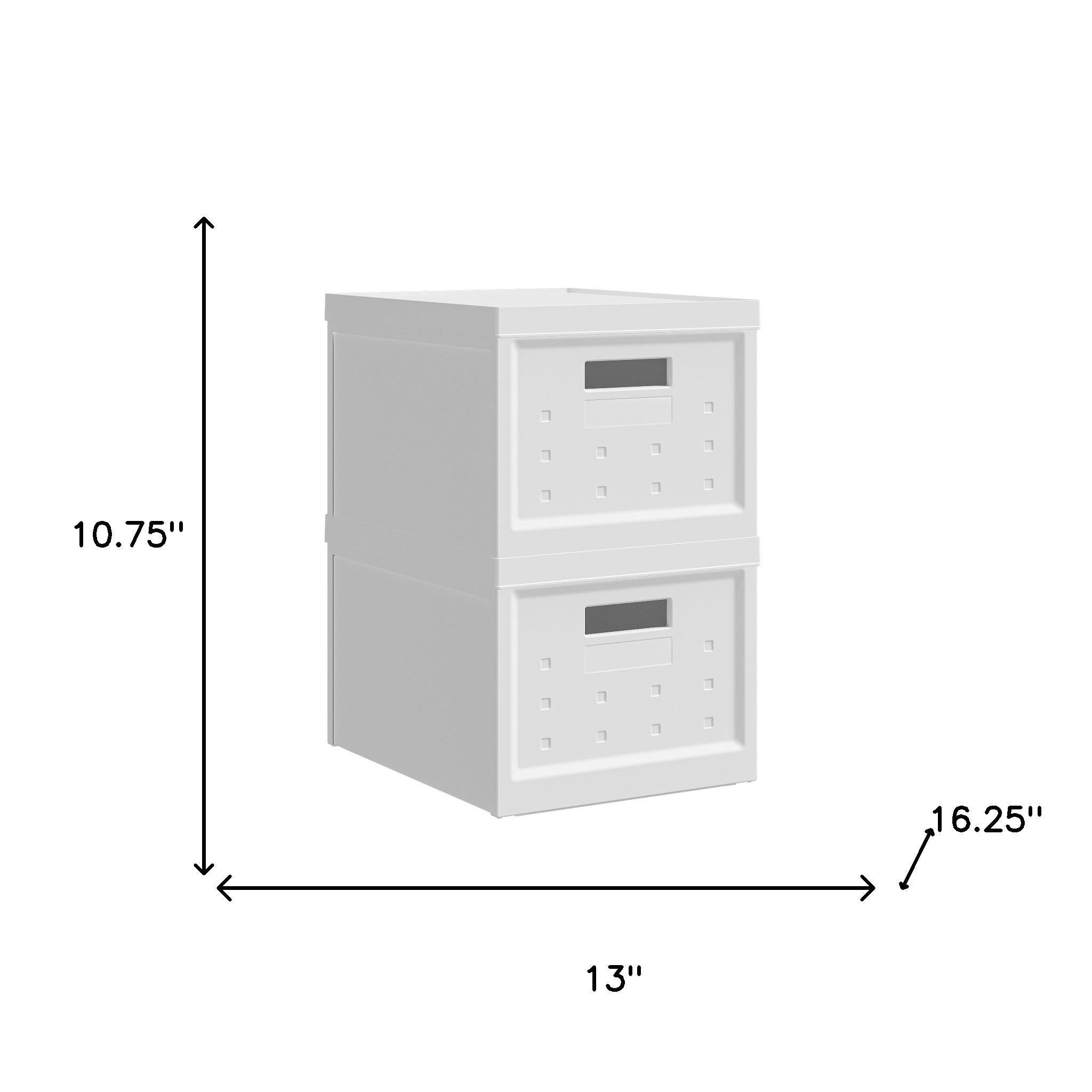 Set of Two White Collapsible Heavy Duty Plastic Cubes With Lids