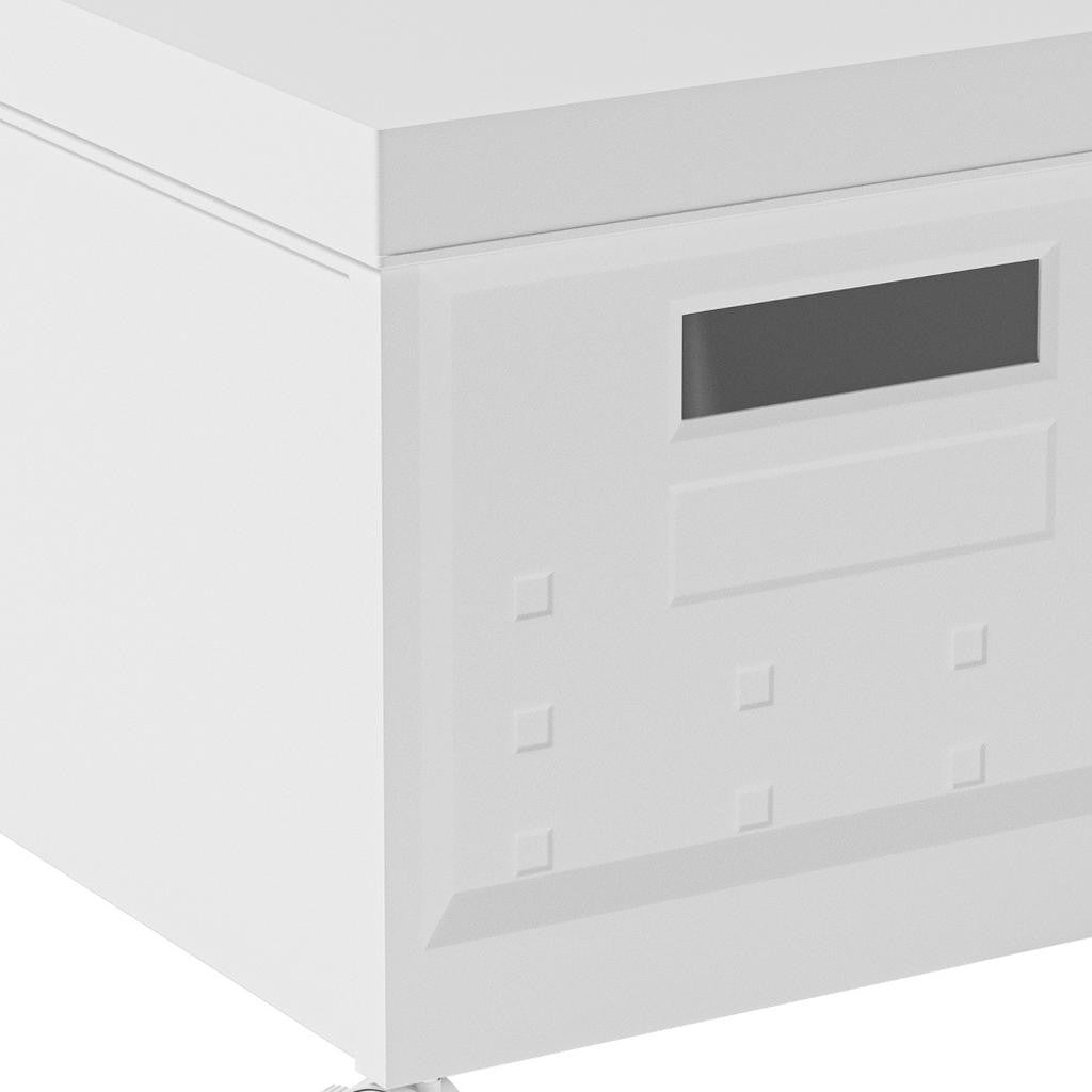 Set Of Two White Plastic Rolling Filing Cabinet