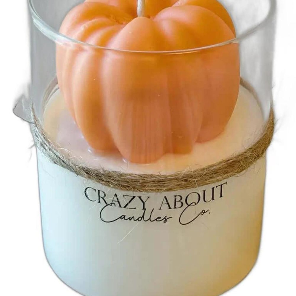 3" Pumpkin Pumpkin And Latte Scented Mini Pumpkin Candle In Clear Glass Jar