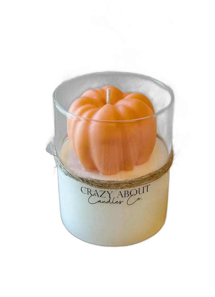 3" Pumpkin Pumpkin And Latte Scented Mini Pumpkin Candle In Clear Glass Jar