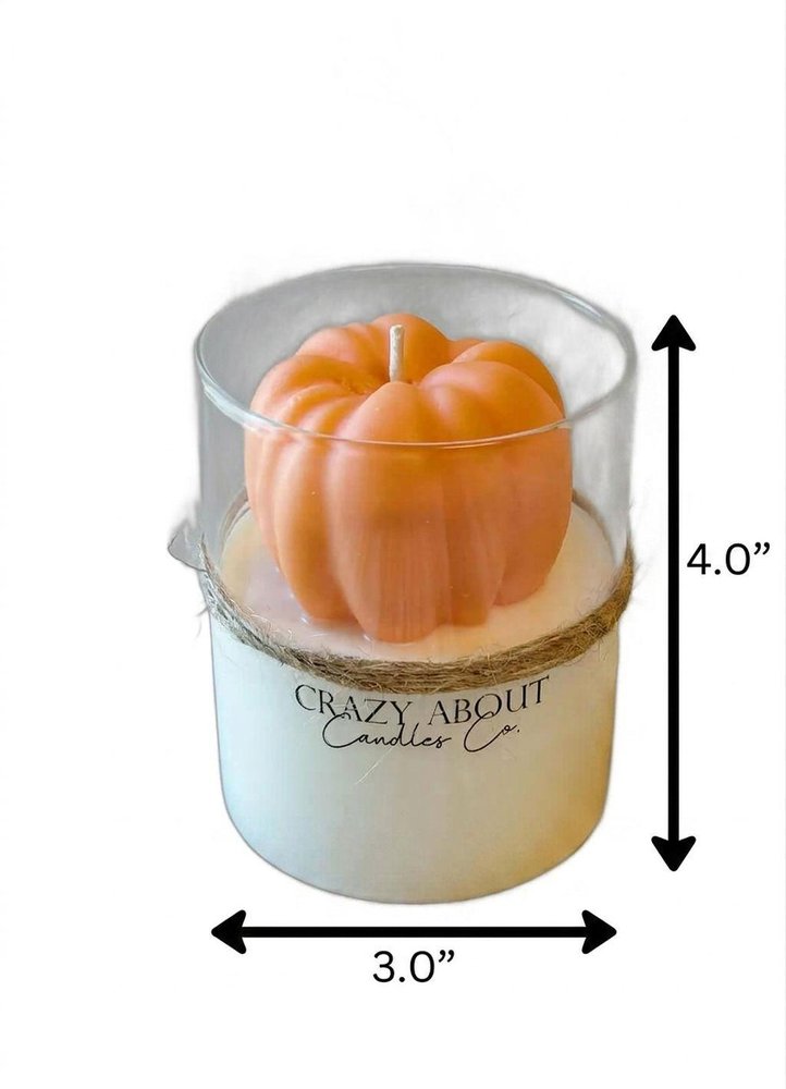 3" Pumpkin Pumpkin And Latte Scented Mini Pumpkin Candle In Clear Glass Jar