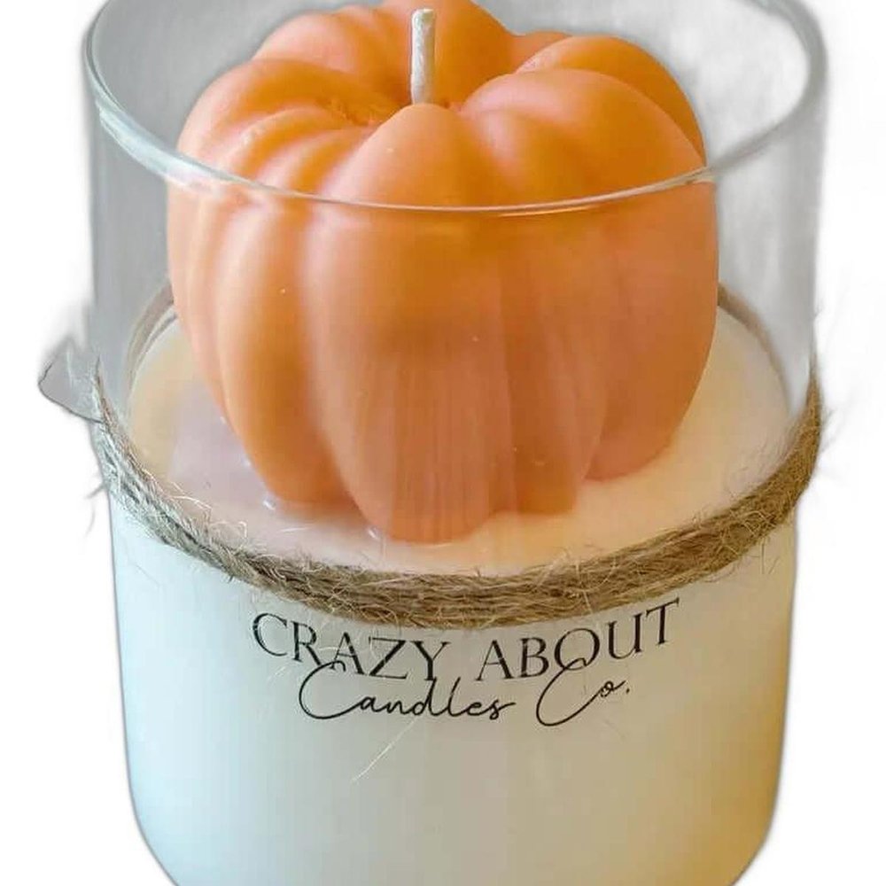 3" Pumpkin Pumpkin And Latte Scented Mini Pumpkin Candle In Clear Glass Jar