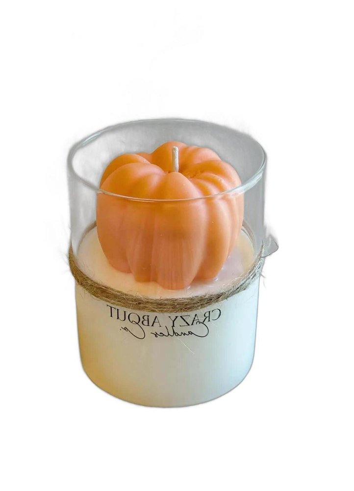 3" Pumpkin Pumpkin And Latte Scented Mini Pumpkin Candle In Clear Glass Jar