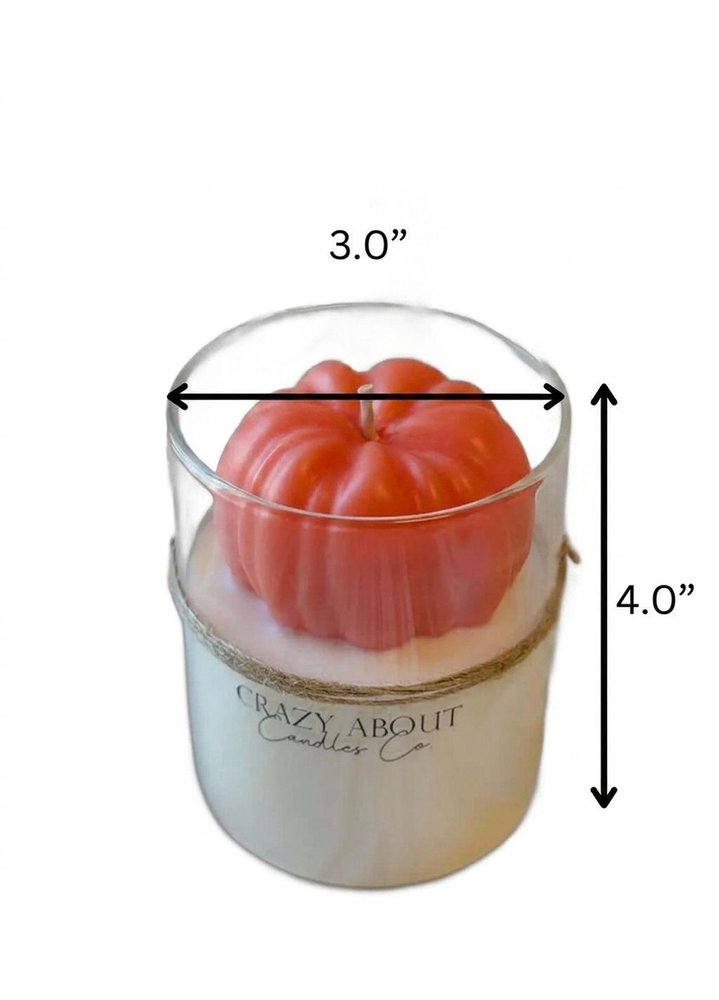 3" Pink Autumn Harvest Scented Mini Pumpkin Candle In Clear Glass Jar