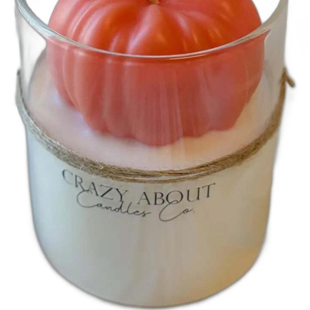 3" Pink Autumn Harvest Scented Mini Pumpkin Candle In Clear Glass Jar