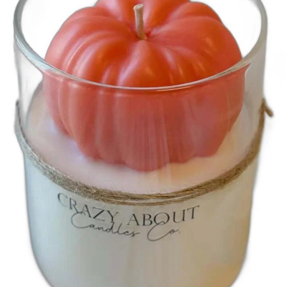 3" Pink Autumn Harvest Scented Mini Pumpkin Candle In Clear Glass Jar