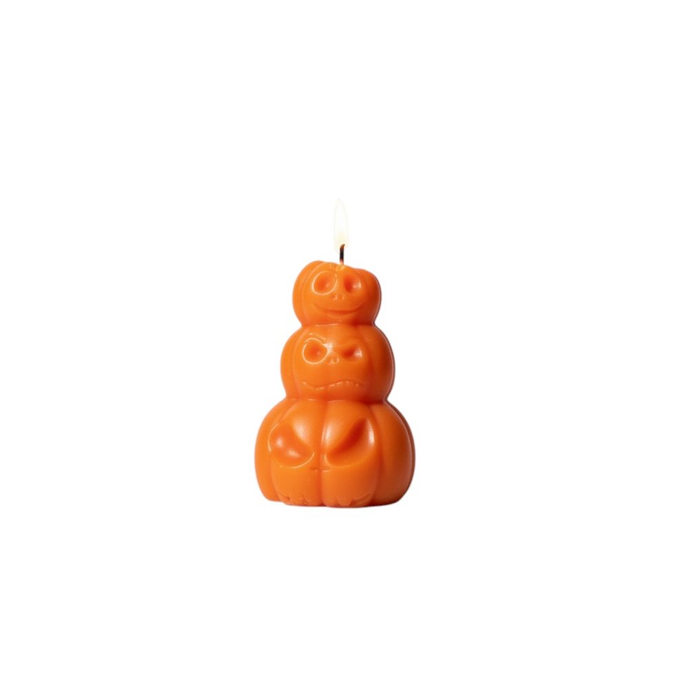 3" Orange Pumpkin And Latte Scented Dimensional Pumpkin Candle Novelty Novelty