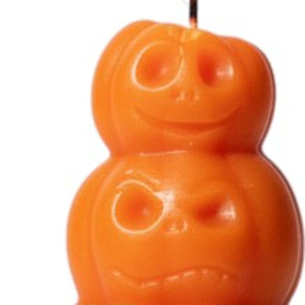 3" Orange Pumpkin And Apple Scented Dimensional Pumpkin Trio Soy Wax Candle