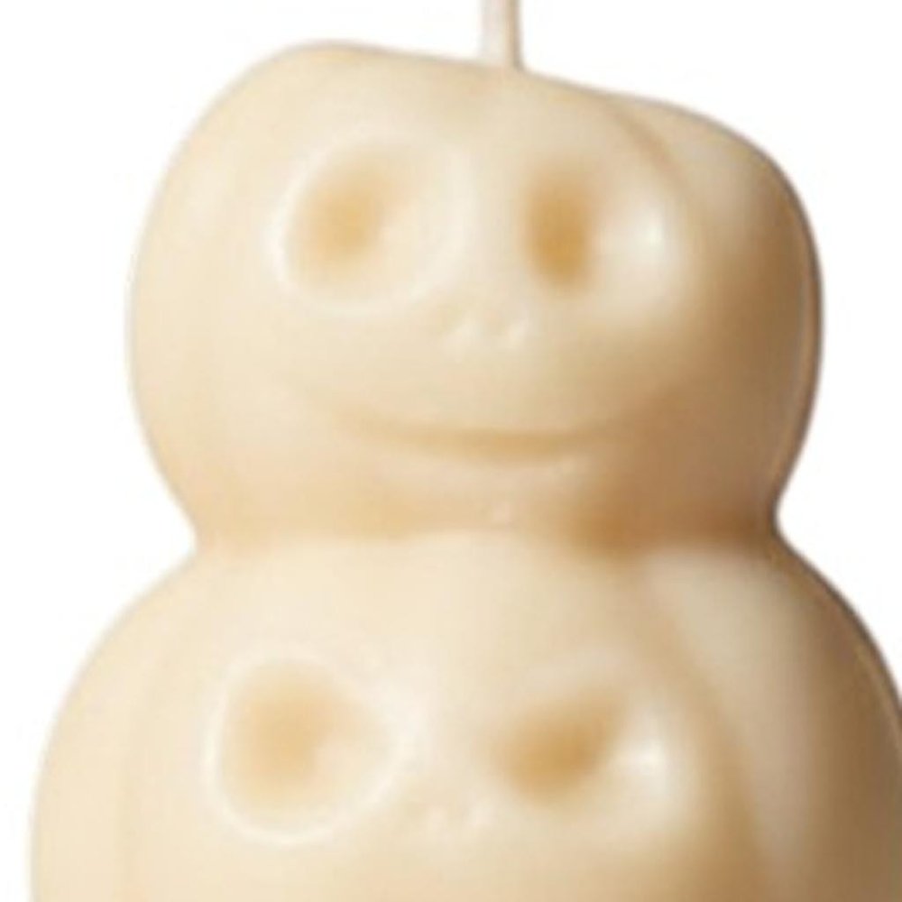 3" Ivory Unscented Dimensional Pumpkin Candle Novelty Novelty