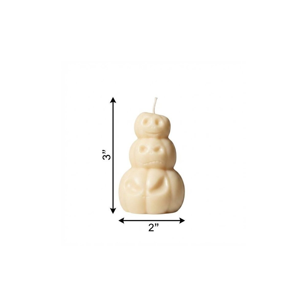 3" Ivory Pumpkin And Latte Scented Dimensional Pumpkin Candle Novelty Novelty